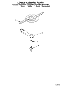 LOWER WASHARM PARTS Diagram and Parts List for GU2500XTPT1  Whirlpool Dishwasher