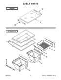 SHELF PARTS Diagram and Parts List for WRT371SZBM00  Whirlpool Refrigerator