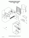 DISPENSER FRONT PARTS Diagram and Parts List for GI6FDRXXB05  Whirlpool Refrigerator