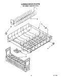 LOWER RACK Diagram and Parts List for KUDA230YAL0  KitchenAid Dishwasher