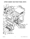 UPPER CABINET AND FRONT PANEL PARTS Diagram and Parts List for CSP2760TQ3  Whirlpool Dryer