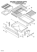 DRAWER & BROILER PARTS Diagram and Parts List for GS458LEMQ0  Whirlpool Range