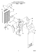 AIR FLOW Diagram and Parts List for 6ED22DQXFW01  Whirlpool Refrigerator