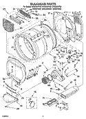 BULKHEAD PARTS, OPTIONAL PARTS (NOT INCLUDED) Diagram and Parts List for GEQ9800PB2  Whirlpool Dryer
