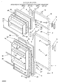 DOOR Diagram and Parts List for RT14ZKXGW01  Roper Refrigerator