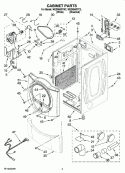 CABINET PARTS Diagram and Parts List for WED9500TC2  Whirlpool Dryer