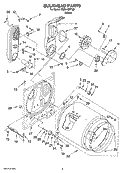 BULKHEAD PARTS Diagram and Parts List for RGD4400TQ0  Roper Dryer