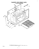 CABINET AND HINGE , LITERATURE Diagram and Parts List for RM988PXPW0  Whirlpool Microwave Oven Combo
