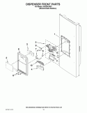 DISPENSER FRONT PARTS Diagram and Parts List for KFIS25XVMS7  KitchenAid Refrigerator