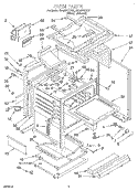 OVEN Diagram and Parts List for SF387PEYN7  Whirlpool Range