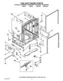 TUB AND FRAME PARTS Diagram and Parts List for KUDS30IXBL7  KitchenAid Dishwasher