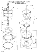 AGITATOR, BASKET AND TUB Diagram and Parts List for LSR8300EQ0  Whirlpool Washer
