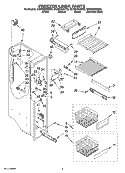FREEZER LINER PARTS Diagram and Parts List for GC5SHEXNQ05  Whirlpool Refrigerator