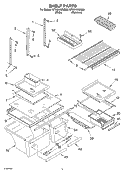 SHELF PARTS Diagram and Parts List for GT9SHKXMS00  Whirlpool Refrigerator
