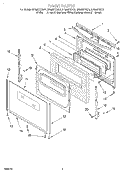 DOOR Diagram and Parts List for RF386PXGN1  Whirlpool Range
