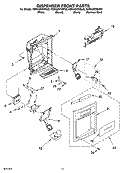 DISPENSER FRONT PARTS Diagram and Parts List for KSRA22CNWH02  KitchenAid Refrigerator