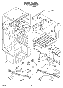 LINER PARTS Diagram and Parts List for 8VET8WPKLQ00  Whirlpool Refrigerator