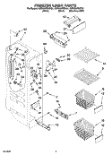 FREEZER LINER PARTS Diagram and Parts List for KSRX25FSST01  KitchenAid Refrigerator