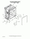 TUB AND FRAME PARTS Diagram and Parts List for CUD6710XB1  Crosley Dishwasher