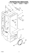 REFRIGERATOR LINER Diagram and Parts List for KSRG22FKBL04  KitchenAid Refrigerator
