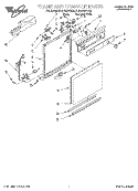 FRAME AND CONSOLE Diagram and Parts List for DU915QWDQ5  Whirlpool Dishwasher