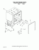 TUB AND FRAME PARTS Diagram and Parts List for DU1345XTVQ1  Whirlpool Dishwasher