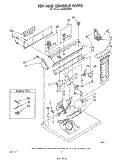 TOP AND CONSOLE , LITERATURE AND OPTIONAL Diagram and Parts List for LG6606XPW1  Whirlpool Dryer