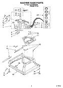 MACHINE BASE PARTS Diagram and Parts List for 3XLSQ8000JQ2  Whirlpool Washer
