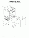 TUB AND FRAME PARTS Diagram and Parts List for GU2275XTVY3  Whirlpool Dishwasher