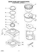 EXTRA BASE AND CARAFE PARTS Diagram and Parts List for 4KPCM100PM0  KitchenAid Coffee Maker