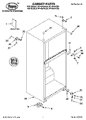 CABINET PARTS Diagram and Parts List for RT14DKYKZ03  Roper Refrigerator