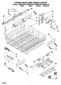 UPPER RACK AND TRACK PARTS Diagram and Parts List for KUDS01FLSS5  KitchenAid Dishwasher