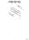 CONTROL PANEL Diagram and Parts List for RS675PXGB10  Whirlpool Range