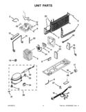 UNIT PARTS Diagram and Parts List for W8RXEGMWB02  Whirlpool Refrigerator