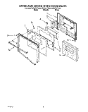 UPPER AND LOWER OVEN DOOR Diagram and Parts List for KEBS277YBL0  KitchenAid Wall Oven
