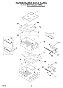 REFRIGERATOR SHELF PARTS Diagram and Parts List for KSSV42FMS00  KitchenAid Refrigerator