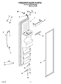 FREEZER DOOR Diagram and Parts List for KSRG22FKSS03  KitchenAid Refrigerator