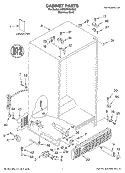 CABINET, LITERATURE Diagram and Parts List for 3XES0FHGKS00  Whirlpool Refrigerator