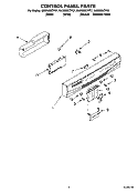 CONTROL PANEL PARTS Diagram and Parts List for GU2500XTPT7  Whirlpool Dishwasher