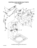 CONTROLS AND WATER INLET PARTS Diagram and Parts List for 3DWTW4840YW0  Whirlpool Washer