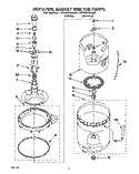AGITATOR, BASKET AND TUB Diagram and Parts List for LSV8245AW0  Whirlpool Washer