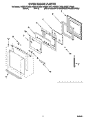 OVEN DOOR PARTS Diagram and Parts List for YKEBC177KM0  KitchenAid Wall Oven