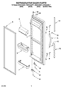 REFRIGERATOR DOOR PARTS Diagram and Parts List for ED5SHAXMT11  Whirlpool Refrigerator