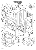 CABINET PARTS Diagram and Parts List for YGEQ9800PW1  Whirlpool Dryer