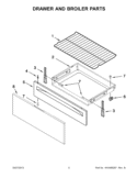 DRAWER AND BROILER PARTS Diagram and Parts List for WFE330W0AS0  Whirlpool Range