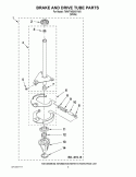 BRAKE AND DRIVE TUBE PARTS Diagram and Parts List for 7MWTW9215YW0  Whirlpool Washer