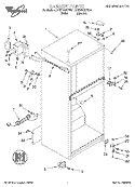 CABINET Diagram and Parts List for 3VET16GKFW01  Whirlpool Refrigerator