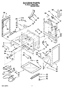 CHASSIS PARTS Diagram and Parts List for RF272LXTD3  Whirlpool Range