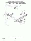 UPPER WASH AND RINSE PARTS Diagram and Parts List for DU1055XTVB1  Whirlpool Dishwasher
