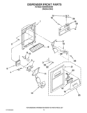 DISPENSER FRONT PARTS Diagram and Parts List for 6GD5SHGXSS09  Whirlpool Refrigerator